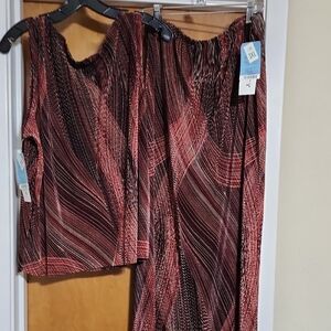 Ninety Woman Red and Black Maxi Skirt Set for Cocktail Nights/ Dressy Occassion